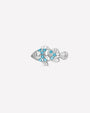 Coral Clownfish Flatback Stud in silver with Ocean Mist zirconia