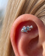 Silver Coral Clownfish Flatback Stud ear styling