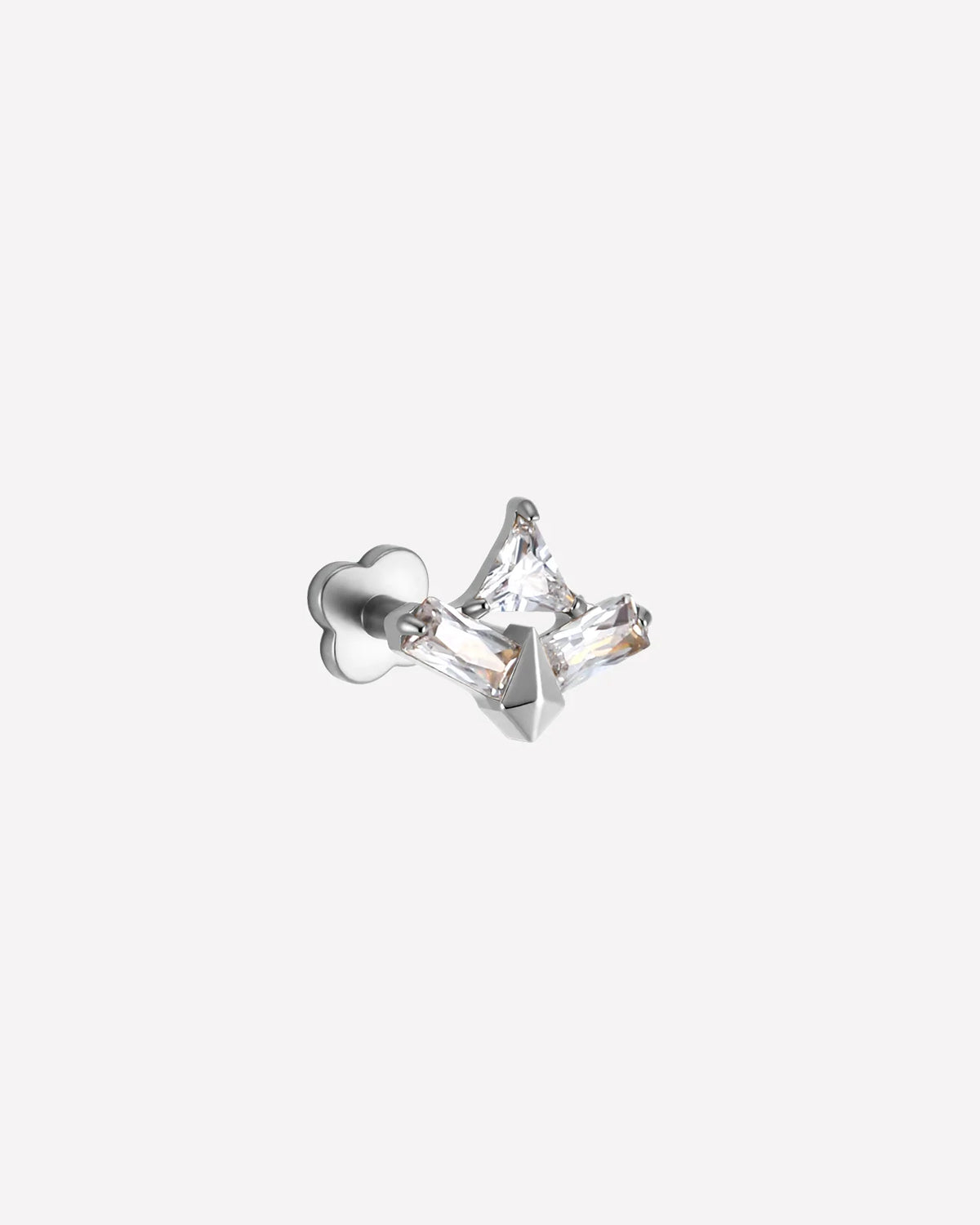 Apex Prism Flatback Stud Silver Crystal Clear - Image 10