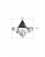 Apex Prism Flatback Stud Silver Onyx Black - Image 6