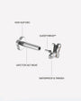 Apex Prism Flatback Stud Silver Onyx Black - Image 9
