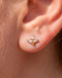 Apex Prism Flatback Stud Gold Crystal Clear - Image 3