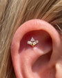 Apex Prism Flatback Stud Gold Crystal Clear - Image 4