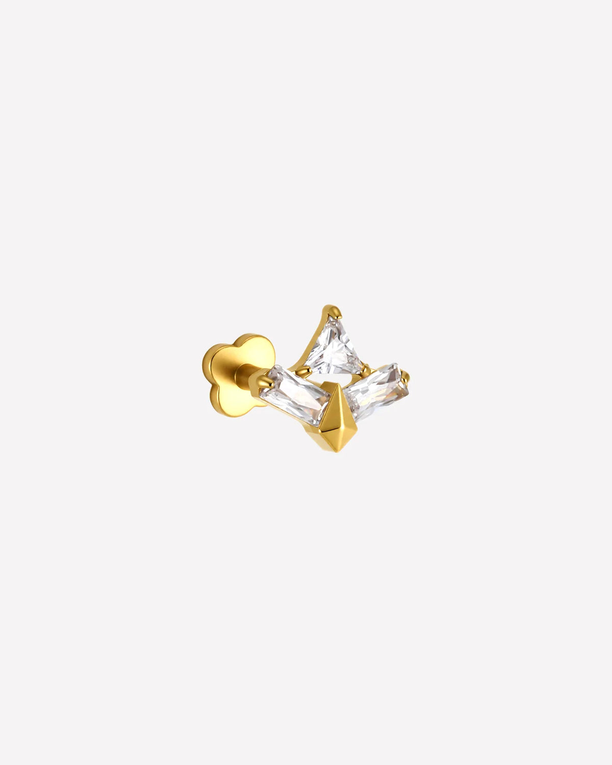 Apex Prism Flatback Stud Gold Crystal Clear - Image 11
