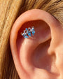 Crowned Constellation Flatback Stud Silver Ocean Mist - Image 4