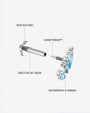 Crowned Constellation Flatback Stud Silver Ocean Mist - Image 7