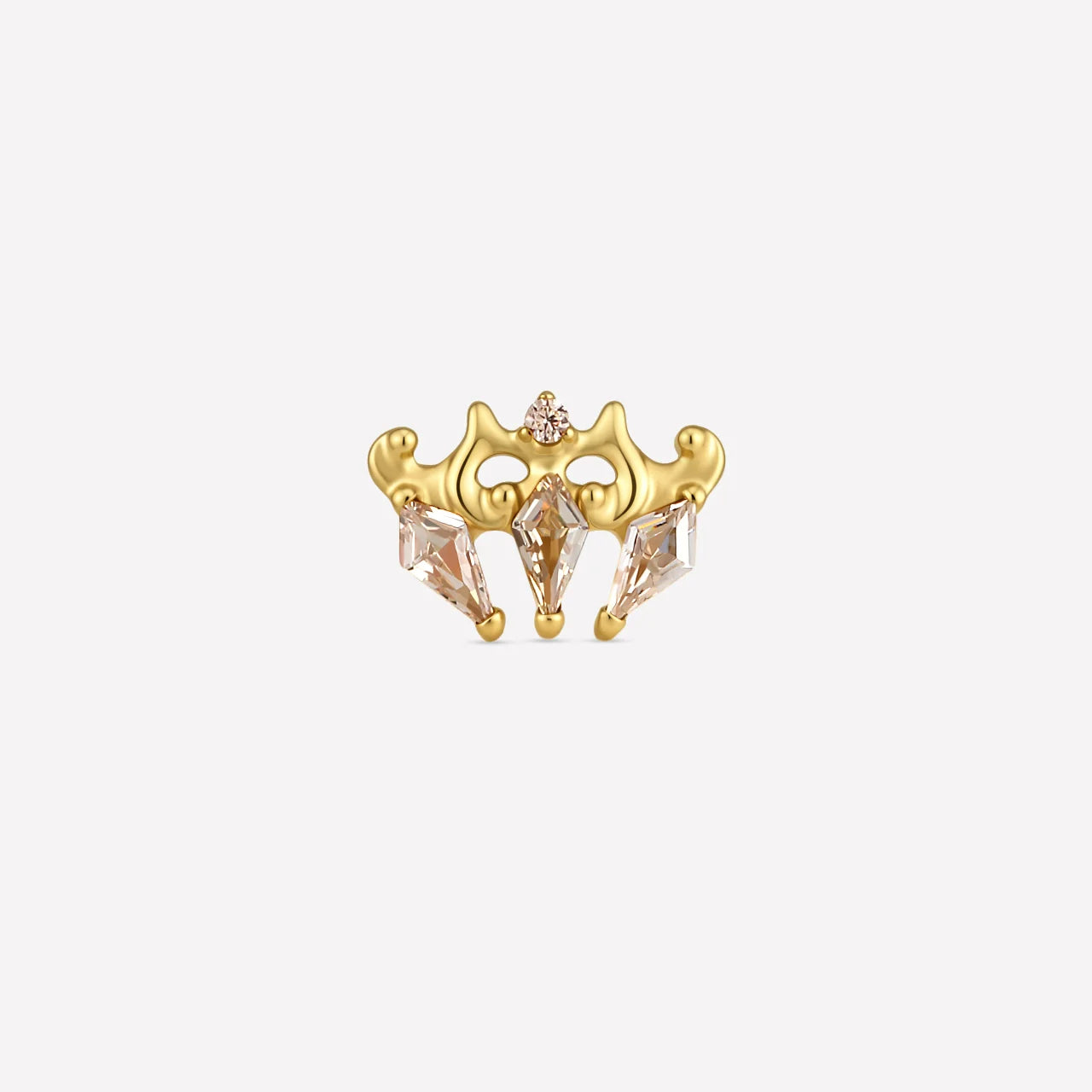 Crowned Constellation Flatback Stud Gold - Image 1
