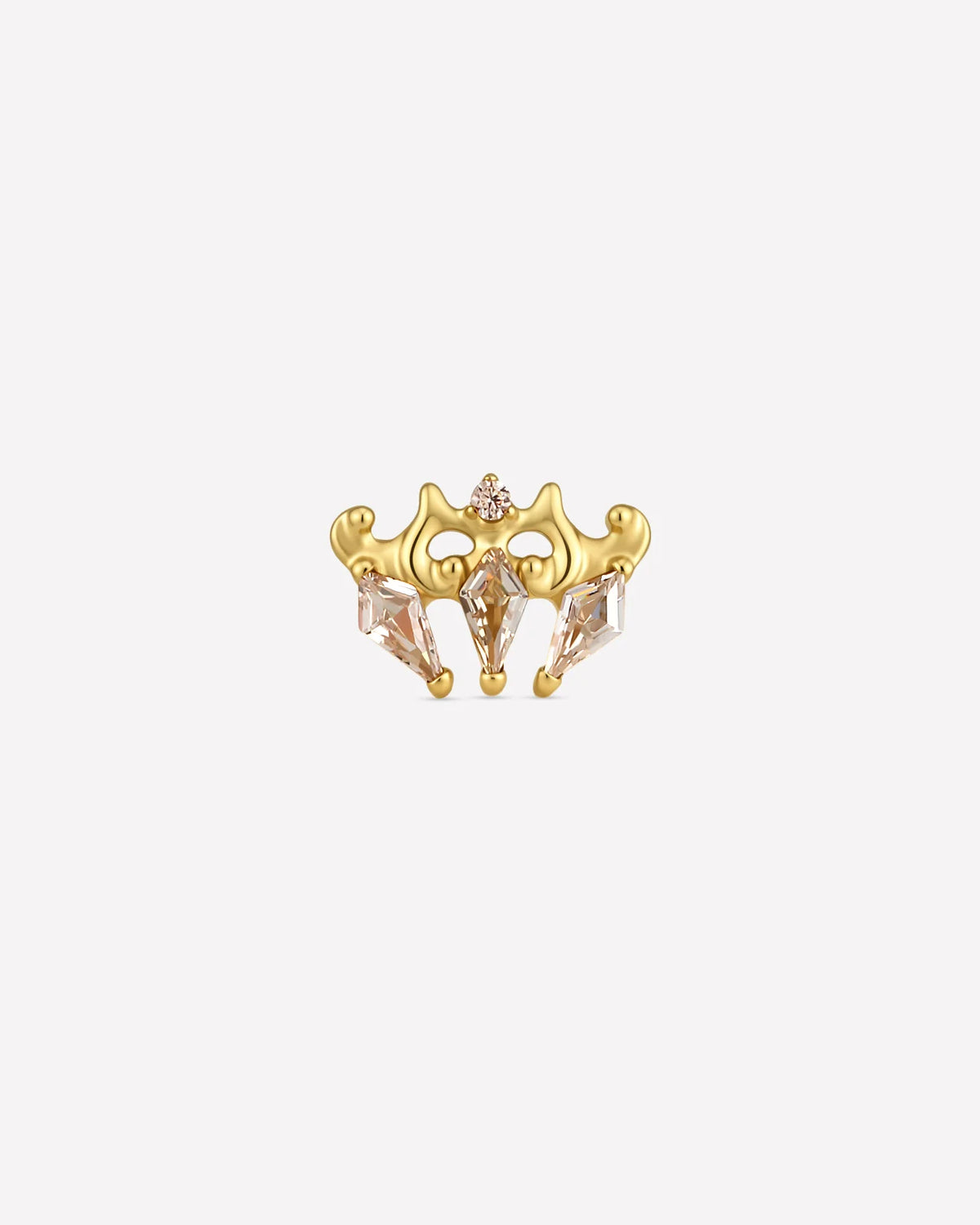 Crowned Constellation Flatback Stud Gold - Image 1