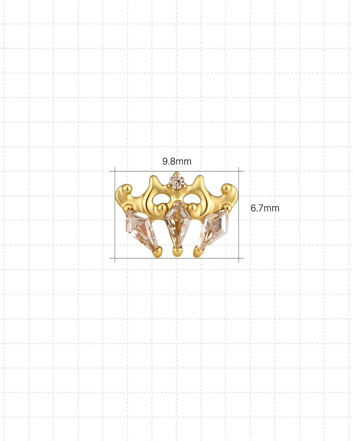 Crowned Constellation Flatback Stud Gold - Image 7