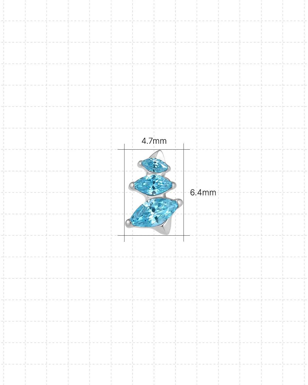 Petal Drift Flatback Stud Silver Ocean Mist size guide