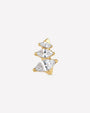 Petal Drift Flatback Stud Gold Crystal Clear front view