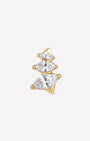 Petal Drift Flatback Stud Gold Crystal Clear front view