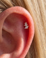Petal Drift Flatback Stud Gold Crystal Clear helix styling