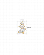 Petal Drift Flatback Stud Gold Crystal Clear size guide