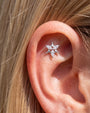 Marquise Star Bloom Flatback Stud Silver Crystal Clear - Image 4