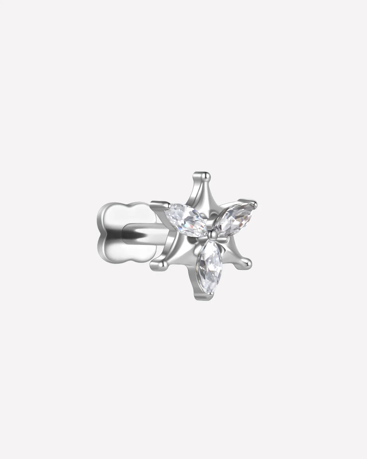 Marquise Star Bloom Flatback Stud Silver Crystal Clear - Image 11