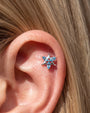Marquise Star Bloom Flatback Stud Silver Ocean Mist - Image 4