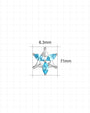 Marquise Star Bloom Flatback Stud Silver Ocean Mist - Image 12
