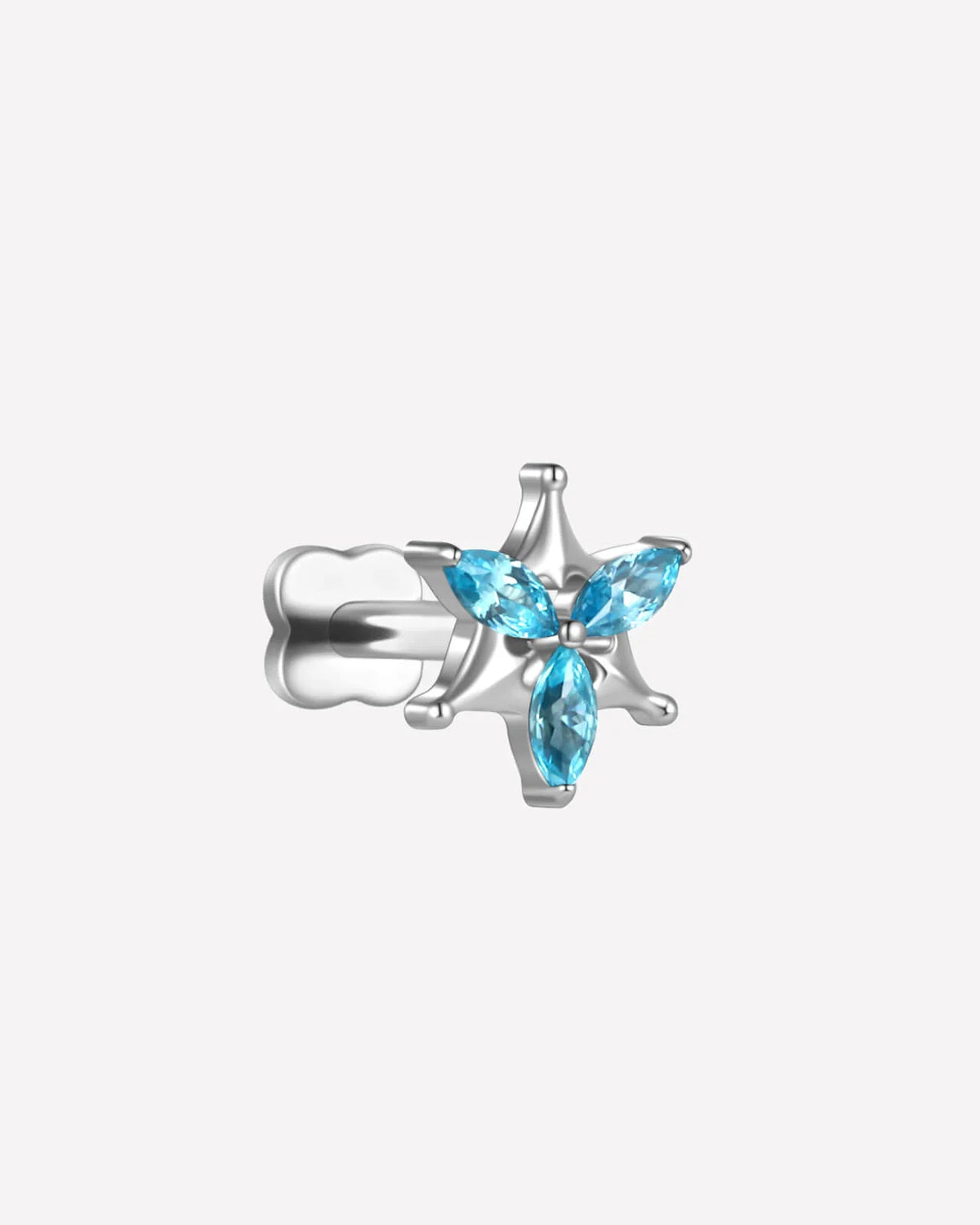 Marquise Star Bloom Flatback Stud Silver Ocean Mist - Image 18