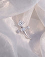 Regal Dagger Flatback Stud - Silver Crystal Clear - Image 2
