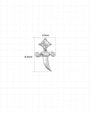 Regal Dagger Flatback Stud - Jewelry dimensions - Image 8