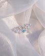 Nocturne Wings Flatback Stud Silver Blue Stone - Image 2