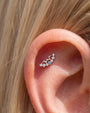 Nocturne Wings Flatback Stud Silver Blue Stone - Image 3