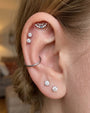 Nocturne Wings Flatback Stud Silver Blue Stone - Image 10