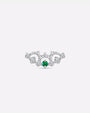 Nocturne Wings Flatback Stud Silver Green Stone - Image 1