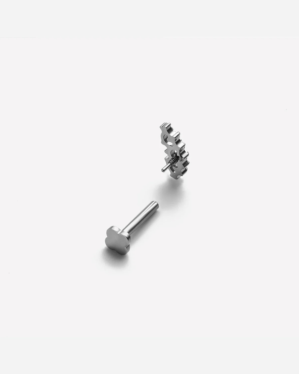 Nocturne Wings Flatback Stud Silver Green Stone - Image 5