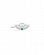 Nocturne Wings Flatback Stud Silver Green Stone - Image 7