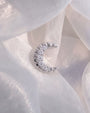 Silverlight Crescent Flatback Stud Silver Crystal Clear - Image 2