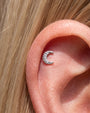 Silverlight Crescent Flatback Stud Silver Crystal Clear - Image 3