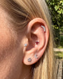 Silverlight Crescent Flatback Stud Silver Crystal Clear - Image 5