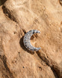 Silverlight Crescent Flatback Stud Silver Crystal Clear - Image 6