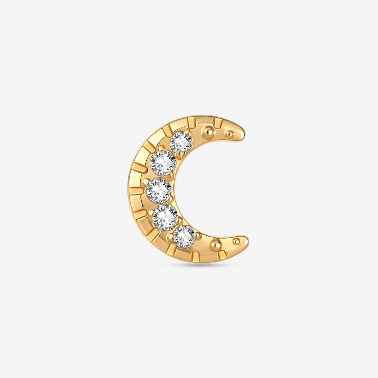 Silverlight Crescent Flatback Stud Gold Crystal Clear - Image 1