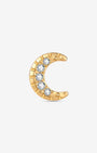 Silverlight Crescent Flatback Stud Gold Crystal Clear - Image 1