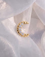 Silverlight Crescent Flatback Stud Gold Crystal Clear - Image 2