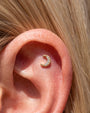 Silverlight Crescent Flatback Stud Gold Crystal Clear - Image 4