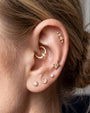 Silverlight Crescent Flatback Stud Gold Crystal Clear - Image 5