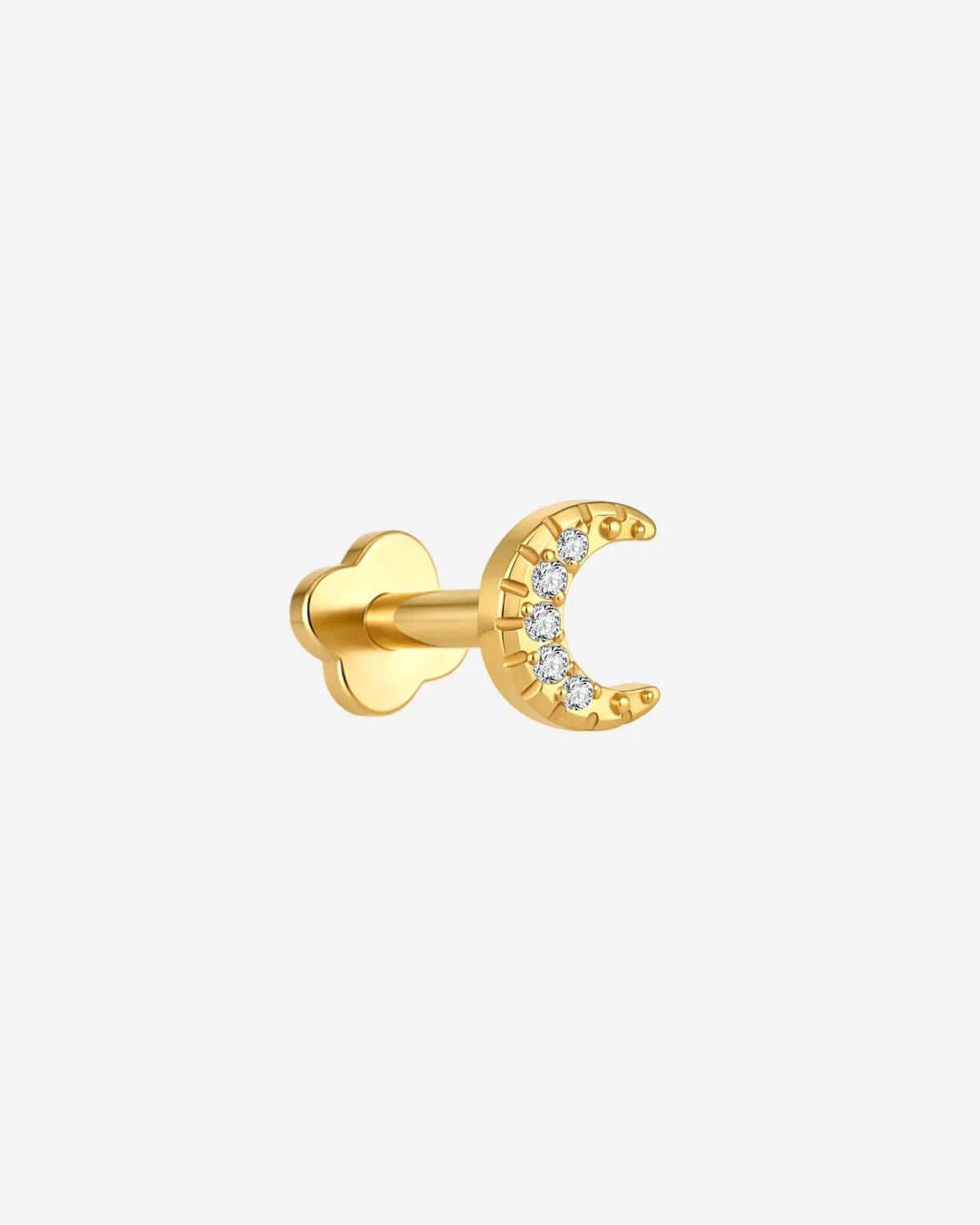 Silverlight Crescent Flatback Stud Gold Crystal Clear - Image 12