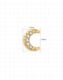 Silverlight Crescent Flatback Stud Gold Crystal Clear - Image 14