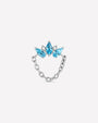 Crown Drape Flatback Stud - Silver Ocean Mist - front view