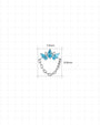 Crown Drape Flatback Stud - Silver Ocean Mist - 7.3 x 9.9mm size guide