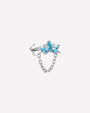 Crown Drape Flatback Stud - Silver Ocean Mist - side view