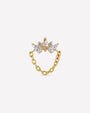 Crown Drape Flatback Stud - Gold Champagne Glow - front view