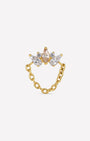 Crown Drape Flatback Stud - Gold Champagne Glow - front view