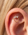 Crown Drape Flatback Stud - Gold Champagne Glow - flat styling