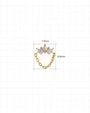 Crown Drape Flatback Stud - Gold Champagne Glow - 7.3 x 9.9mm size guide
