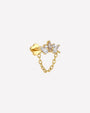Crown Drape Flatback Stud - Gold Champagne Glow - side view